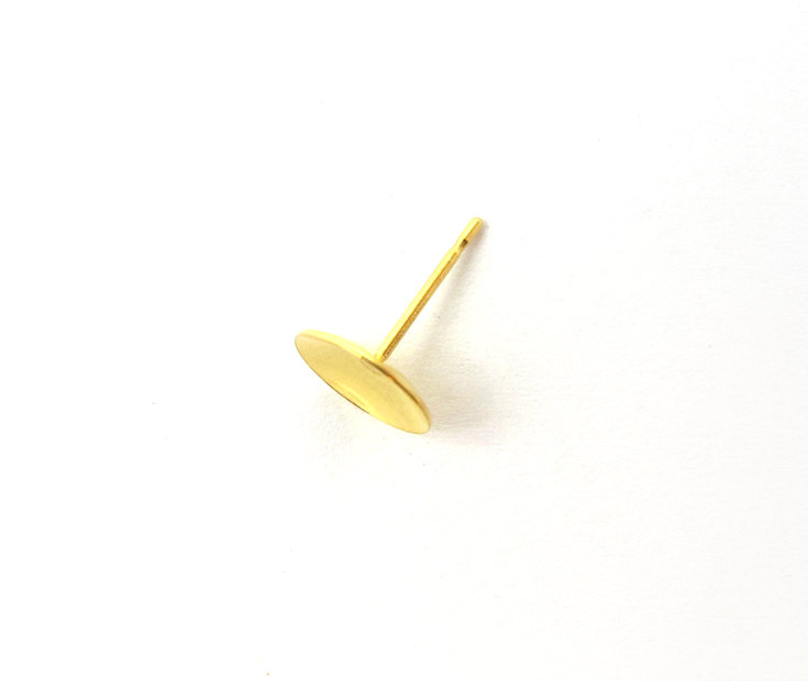 Gold Plated Concave Earring Post Findings